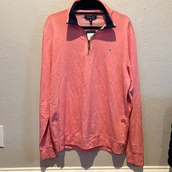 NWT CROWN & IVY Men's Coral 1/4 Zip Pullover size Medium - Picture 1 of 6